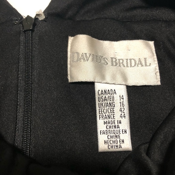 DAVID’S BRIDAL Size 14 Women Maxi ,Black Evening Fancy Elegant Dress. 14” X 46” - Picture 10 of 11